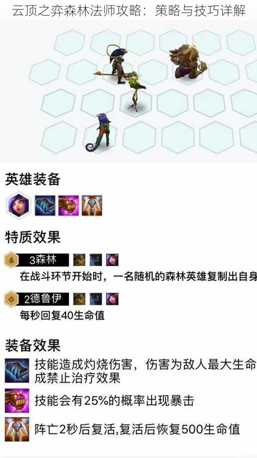 云顶之弈森林法师攻略：策略与技巧详解